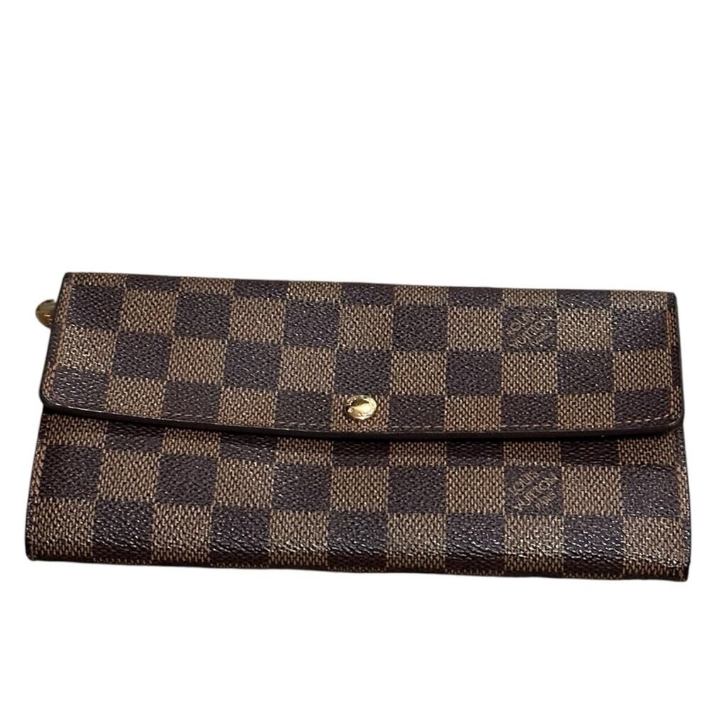 Louis Vuitton Damier Sarah Wallet Checkered Brown Wallet - Classic Fold Clutch